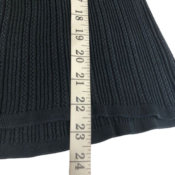 Neiman Marcus Exclusive Sweater Top Womens Small Black Silk Short Sleeve Knit - Picture 12 of 14